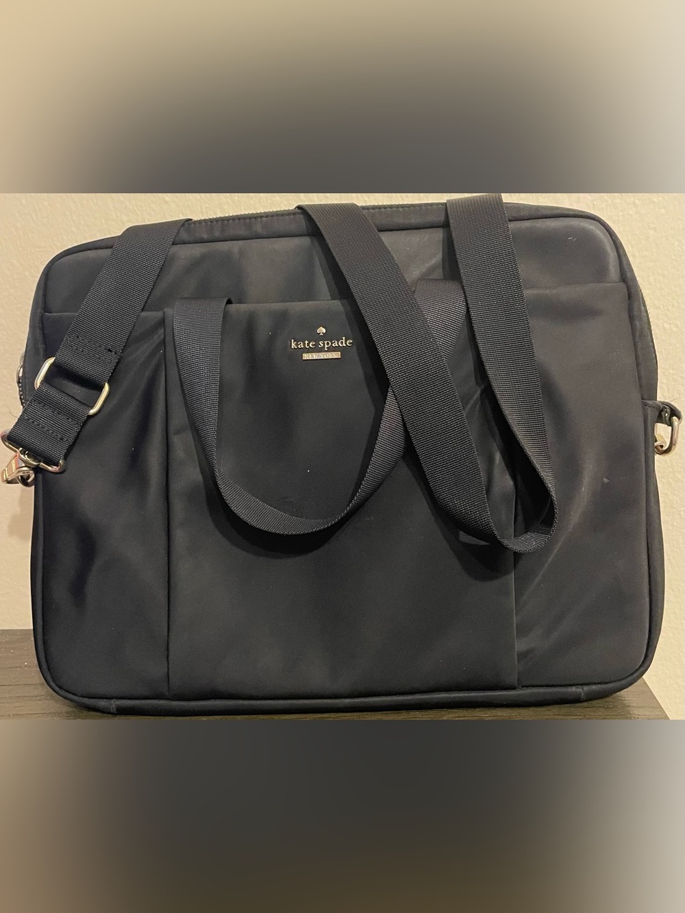 kate spade Black Nylon Laptop Messenger Bag